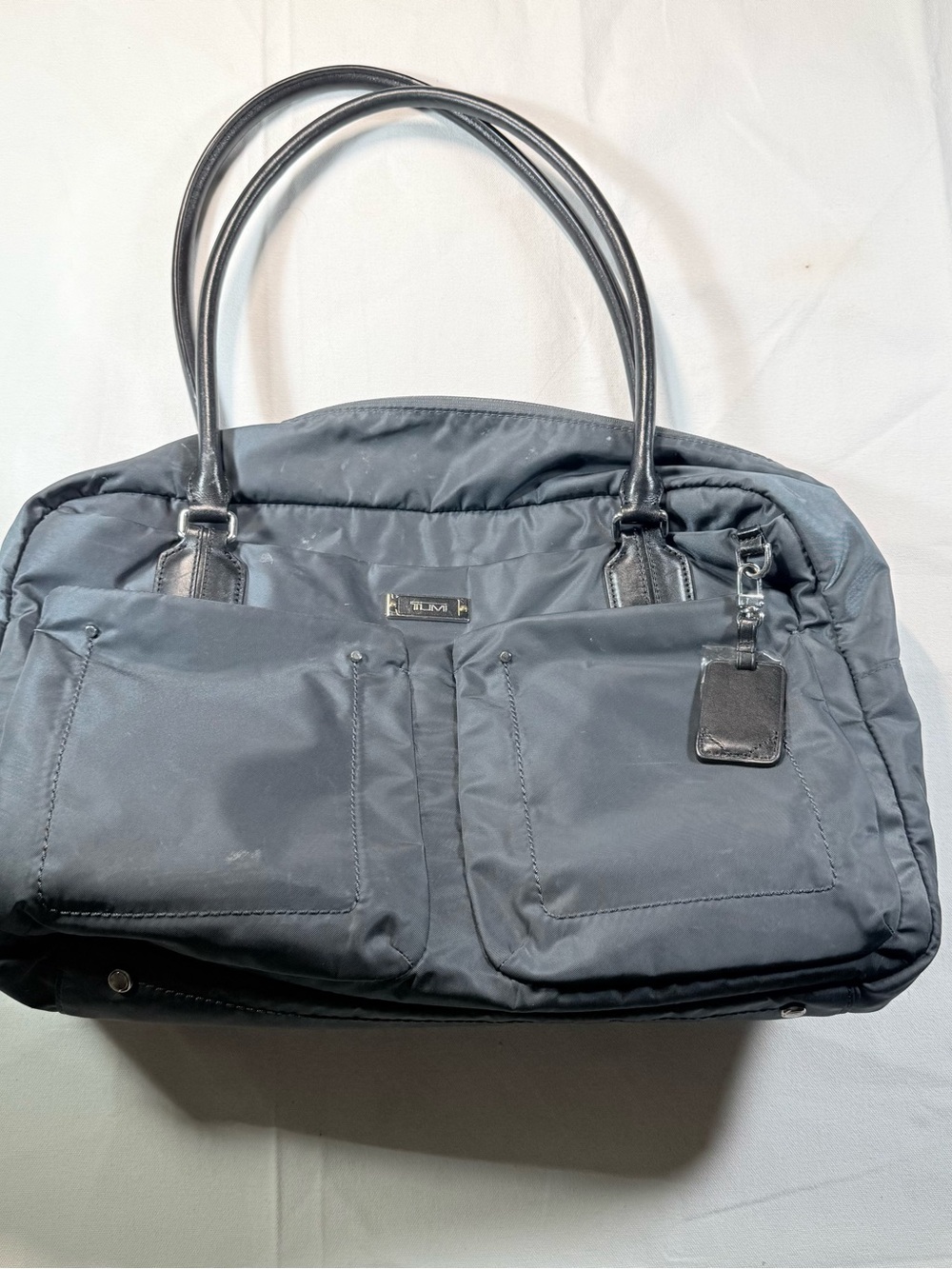 TUMI Black Nylon Travel Tote Bag Weekender Overnight Shoulder Bag